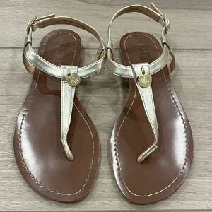 Ralph Lauren Gold and Brown Sandals